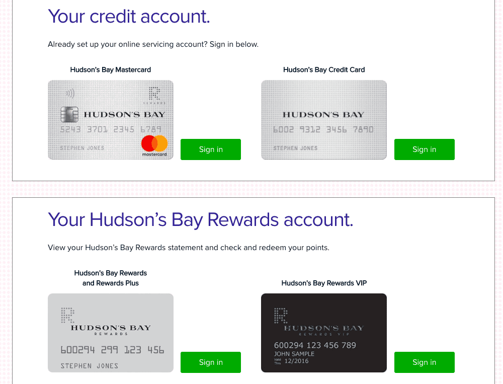 Hudson's Bay Reward Card