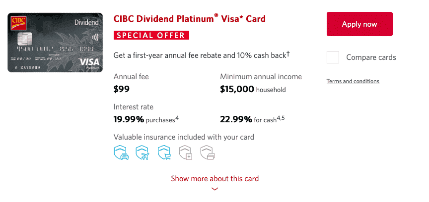 CIBC Dividend Platinum Visa Credit Card