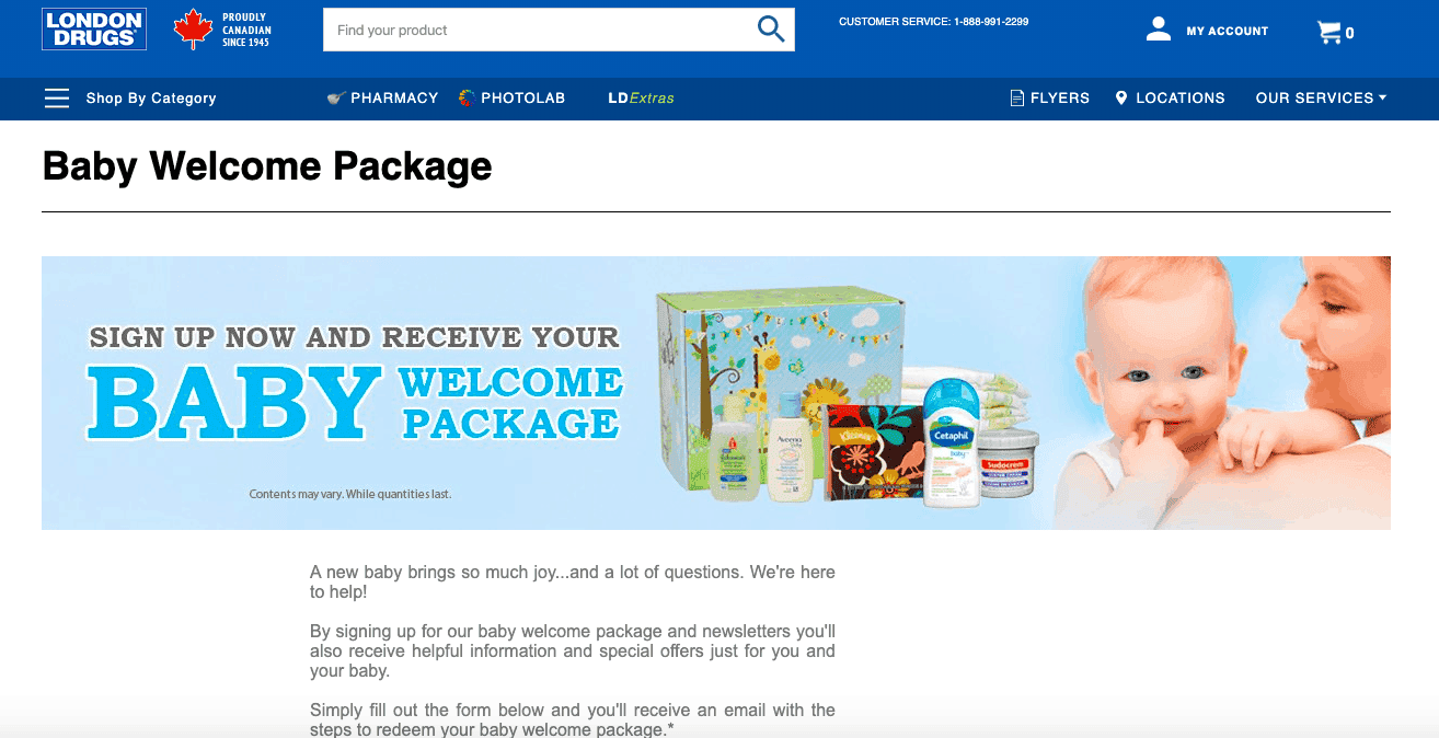 London Drugs baby package