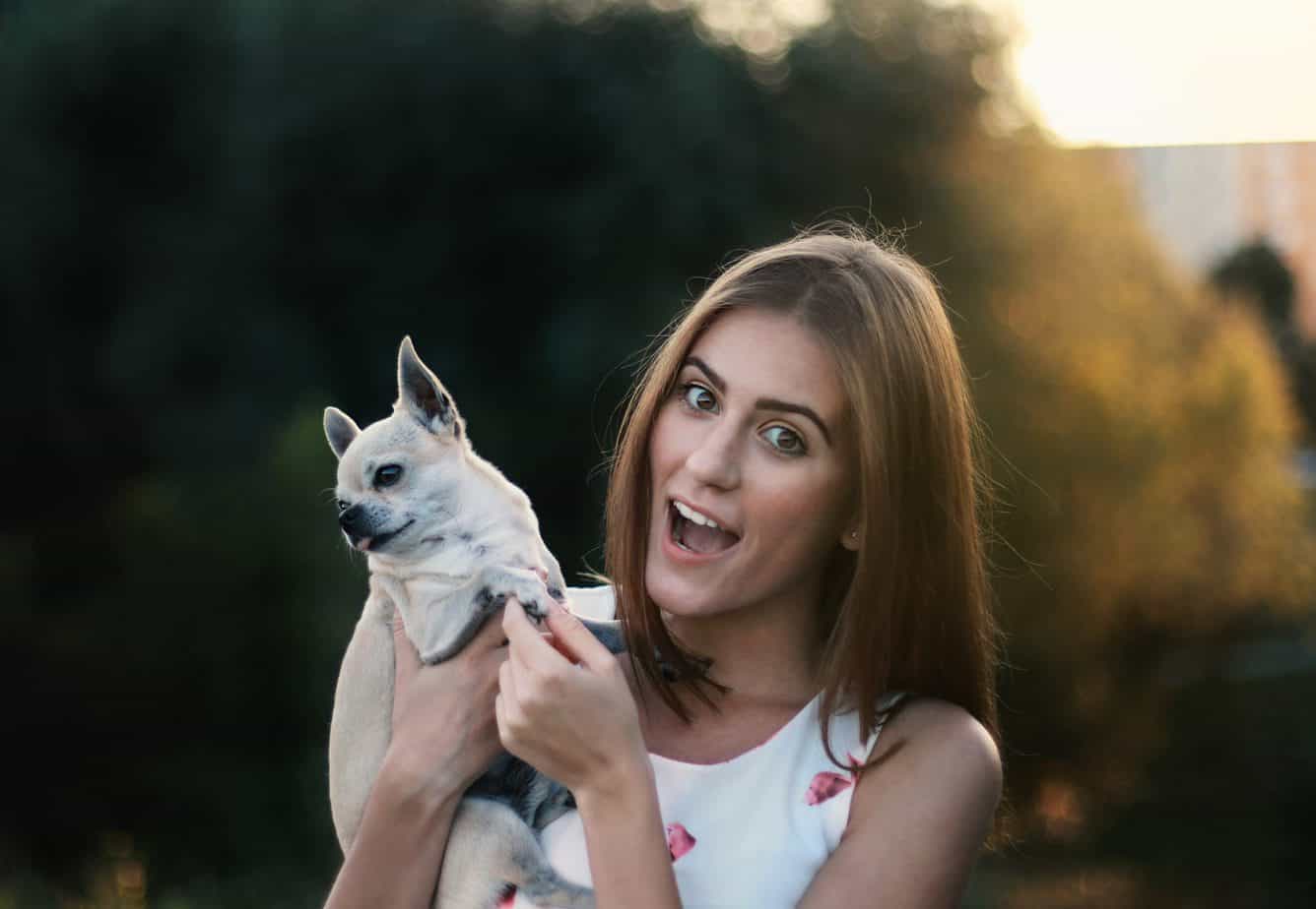 girl with dog